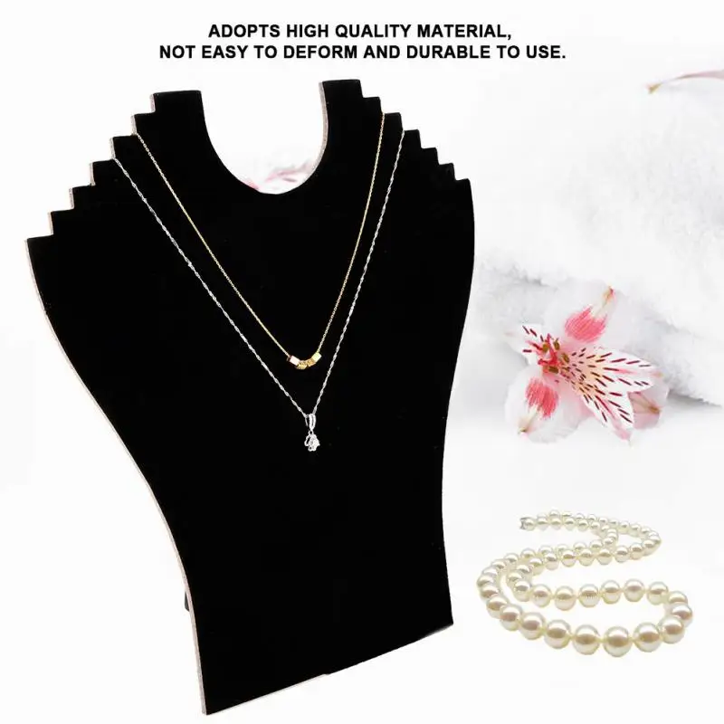 Черное ожерелье Бюст ювелирные изделия подвеска стенд вельветовый мольберт