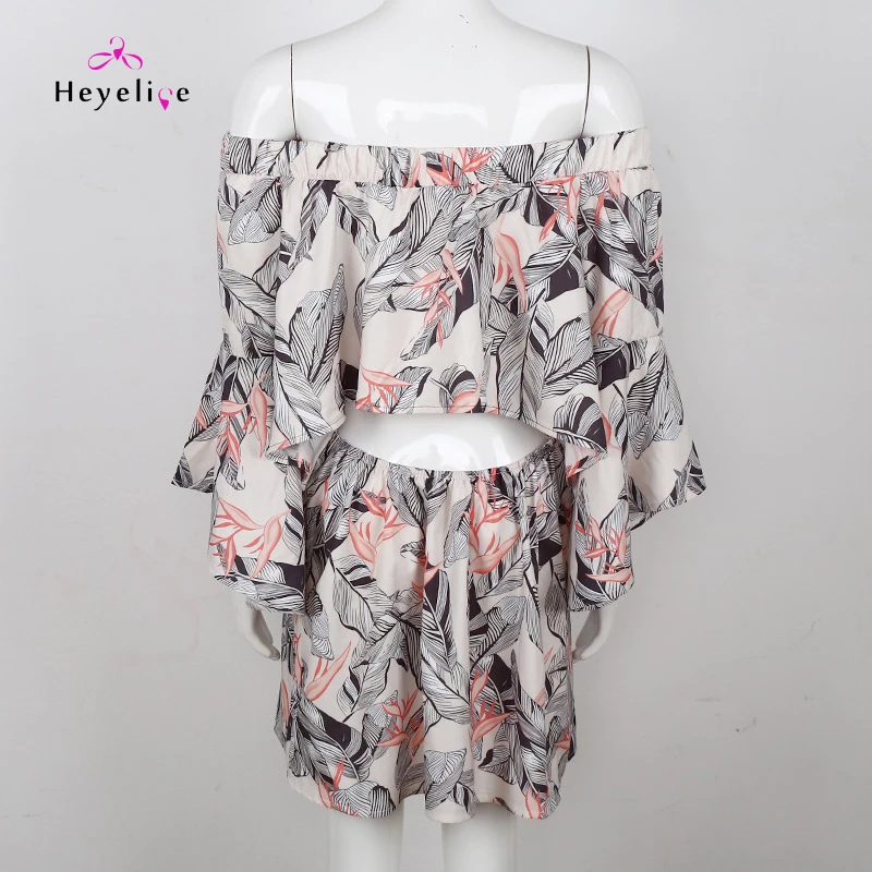 Новый бикини Для женщин плечо от Cover-Up летние платья печати Сексуальная пляжное