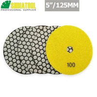 shdiatool 4pcs 5 grit 100 b diamond dry polishing pads dia 125mm resin bond sanding disc for granite marble stone polisher pad