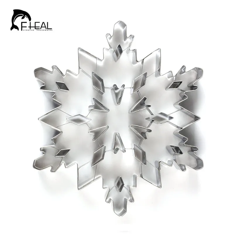 FHEAL Stainless Steel Fondant Cakes Cookie Cutter Mould 3D Christmas Snowflake Solid cookie mold Cake Decorating Baking Tools | Дом и сад