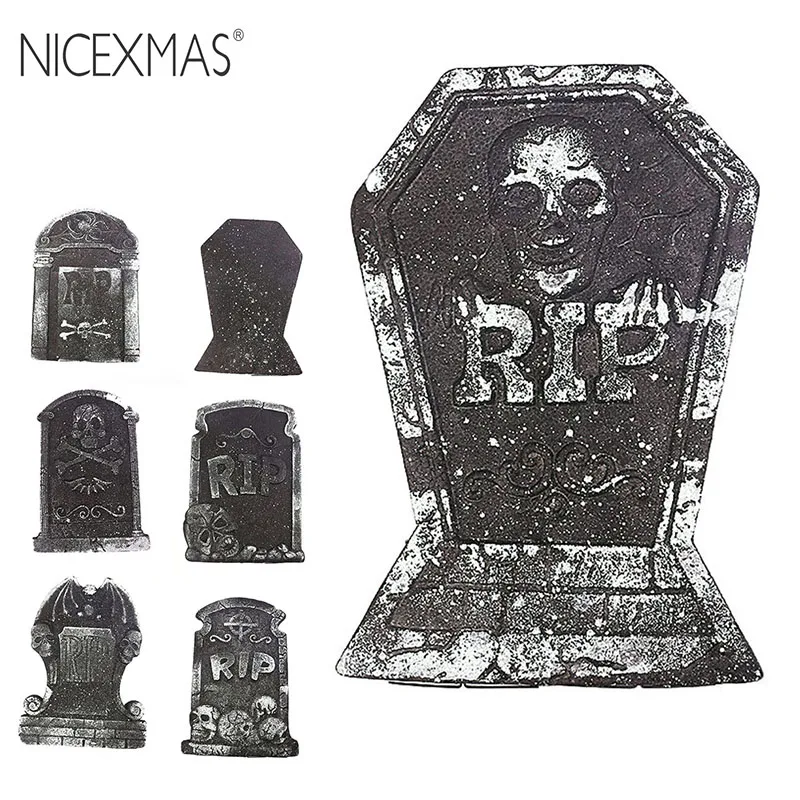 NICEXMAS Хэллоуин пена надгробная плита Скелет дом с привидениями камень Grisly