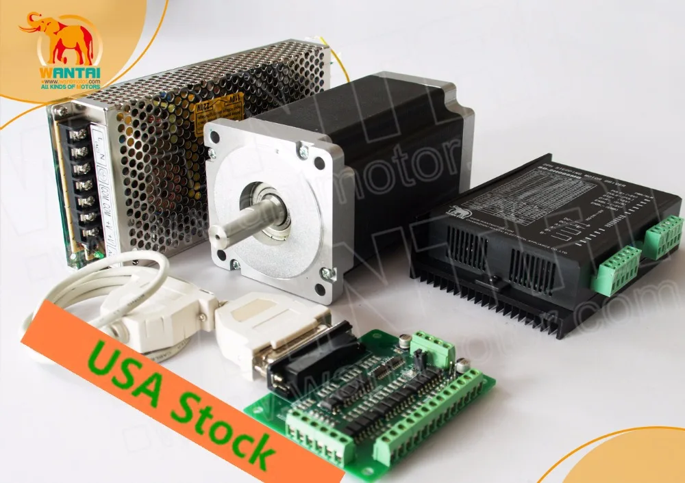 [США в наличии и ЕС бесплатно]! CNC Wantai 1 Ось Nema34 шаговый двигатель 85BYGH450C 060 1700oz in 151 мм