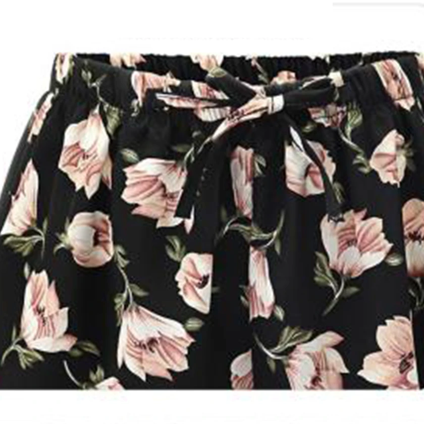 Женский комплект из 2 предметов с принтом розы свободная летняя футболка