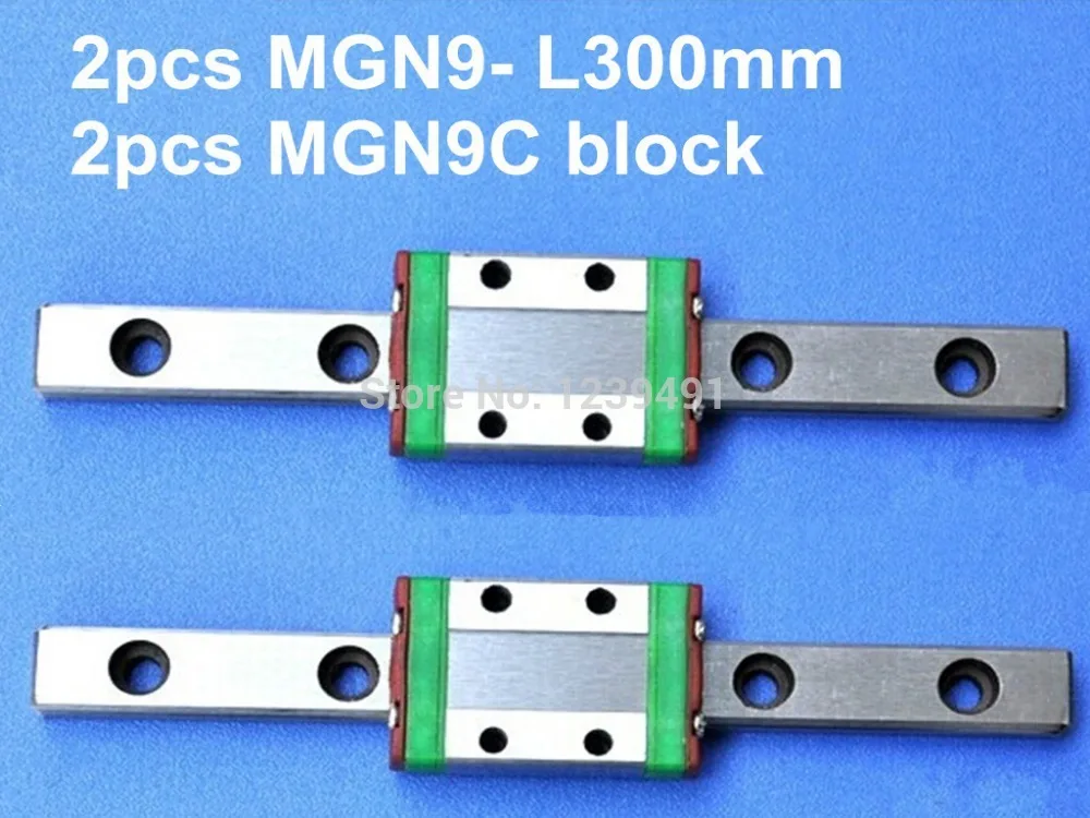 

2pcs 9mm linear rail guide MGN9 300mm with 2pcs mini MGN9C linear block