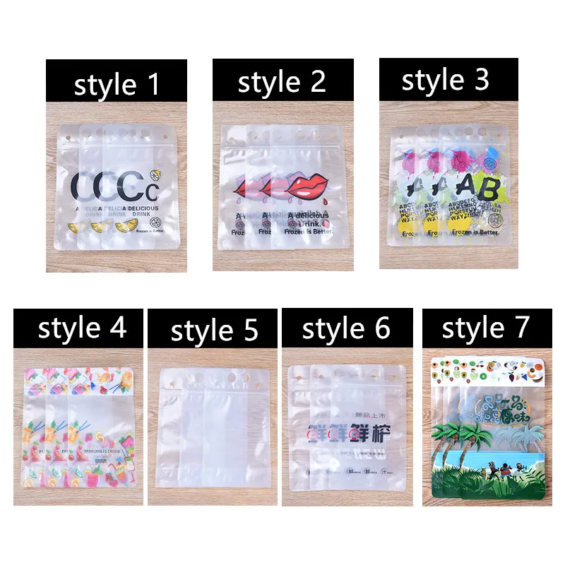 100 шт./лот новый дизайн фотопластиковый пакет для упаковки напитков сумка сока