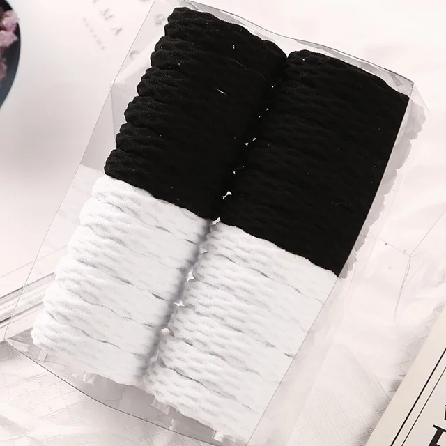 24PCS black-white 24 шт./лот, высокое качество, новинка, Женская цветная эластичная резинка, для девушек, эластичные резинки для волос, веревка, конский хвост, головной убор, модные аксессуары волос резинка - Color: 24PCS black-white