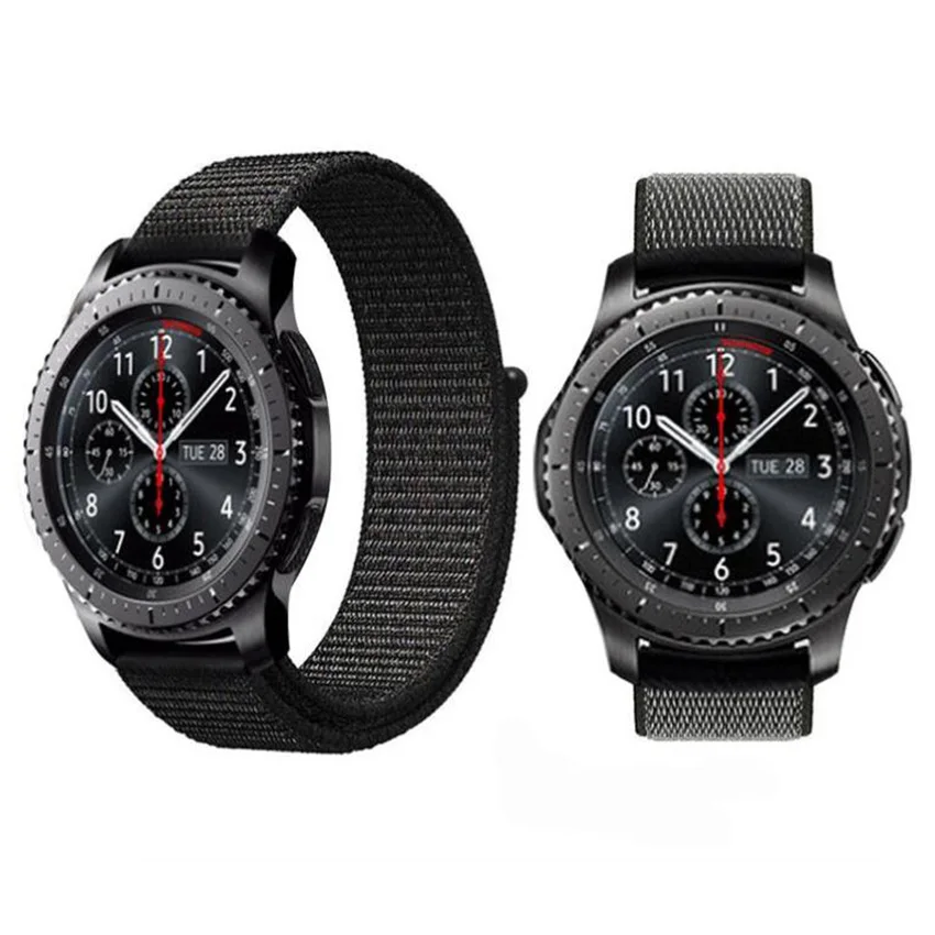 Ремешок нейлоновый 22 мм для Samsung Gear S3 S2 браслет часов huami 2 Huawei watch2 watch2pro moto360