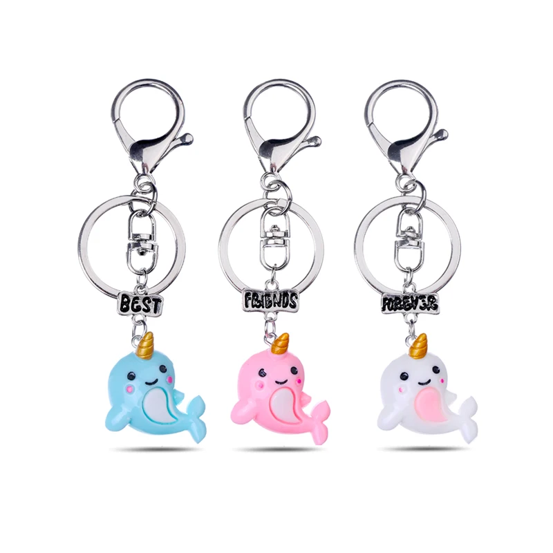 Роскошный 3 шт./партия брелок BFF Llama Whale Unicorn для девочек, милые лучшие друзья, Вечные брелки,, вечерние украшения в подарок