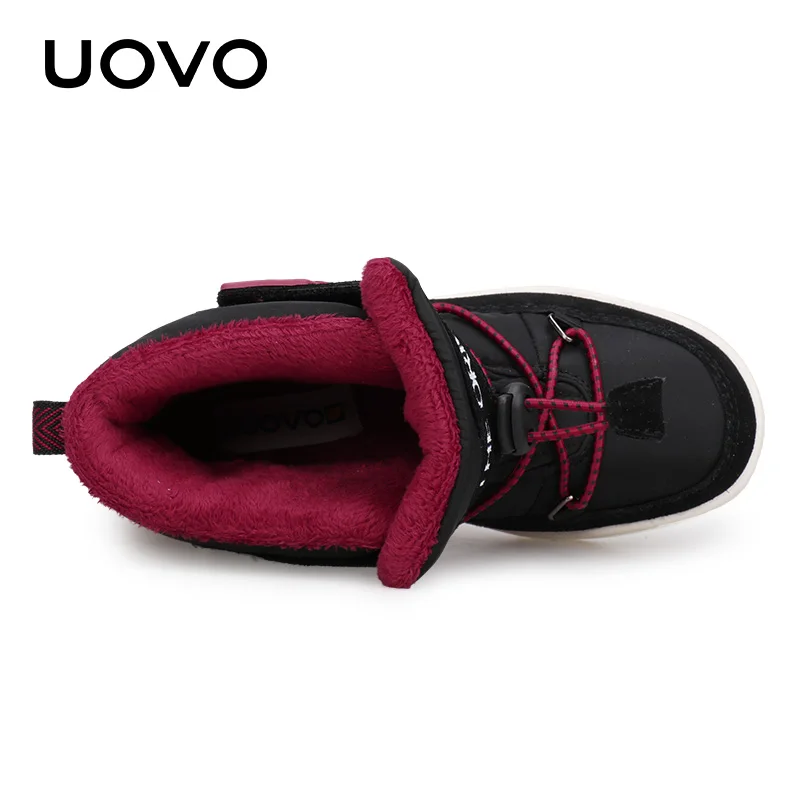 

Winter Snow Footwear Kids 2021 UOVO New Arrival Fashion Children Warm Boots Boys and Girls Shoes With Plush Lining #29-37