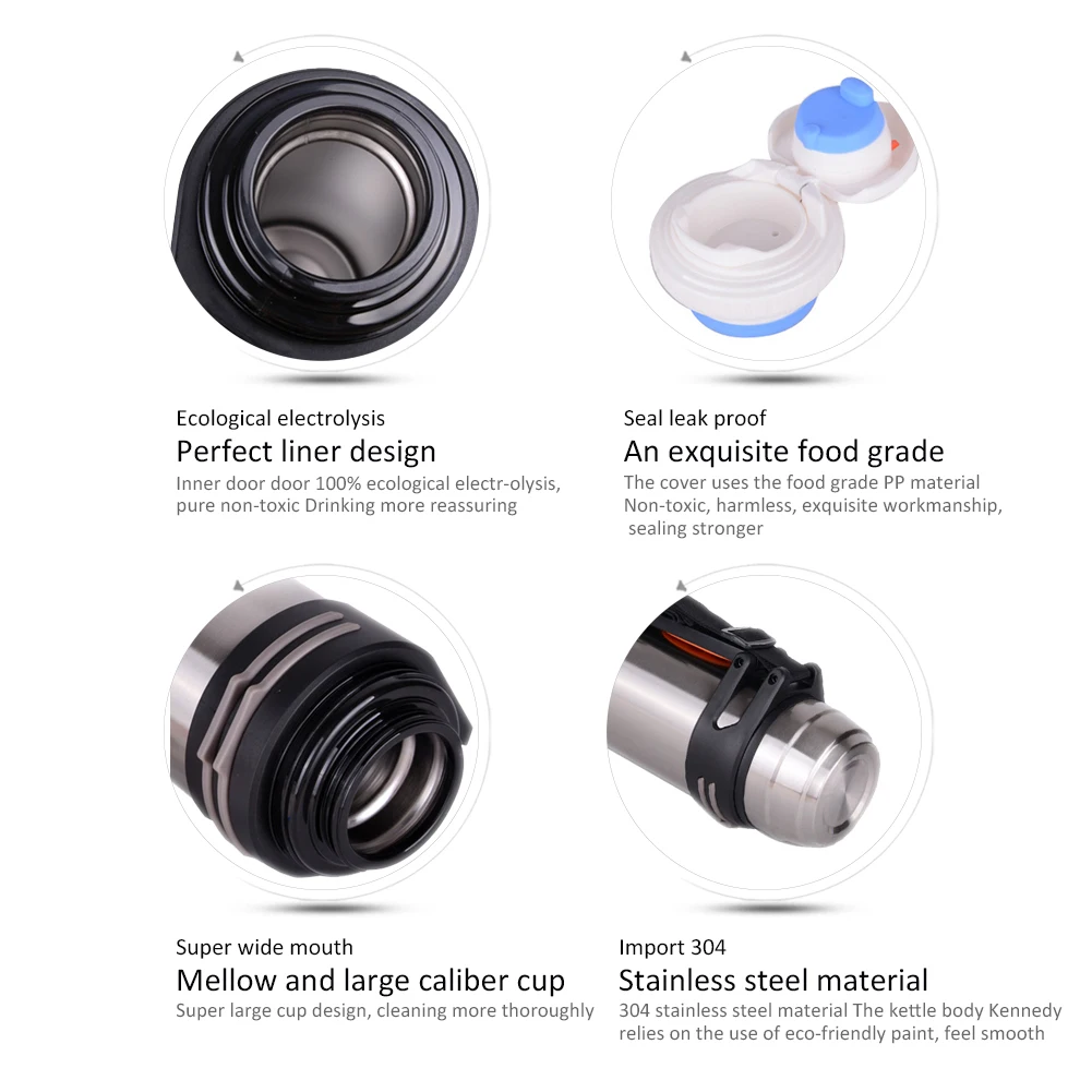 Vacuum Flask Double Wall Stainless Steel Thermos Insulated Sports Water Bottle Mug Cup Portable | Спорт и развлечения
