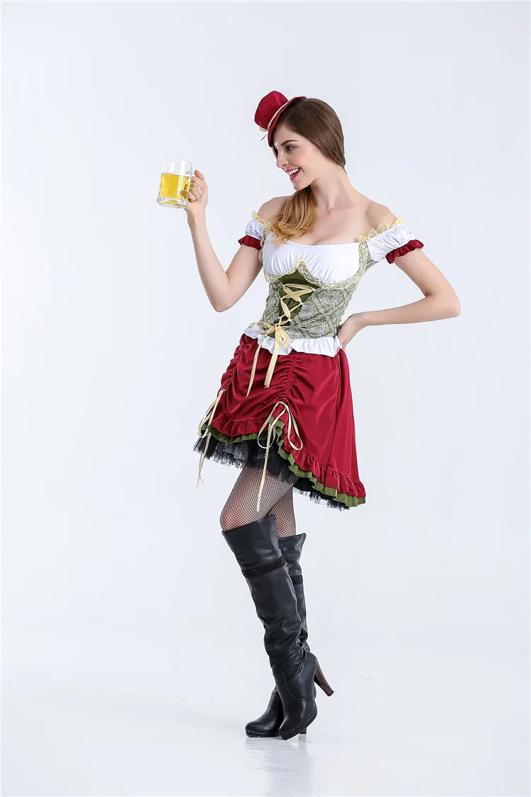 Новинка Женский яркий пивной костюм наряд для хэллоуивечерние карнавала
