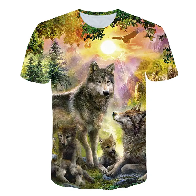 Ummer новая стильная футболка с круглым вырезом и коротким рукавом,, модные мужские повседневные топы, модная мужская футболка с 3D принтом волка - Цвет: 276