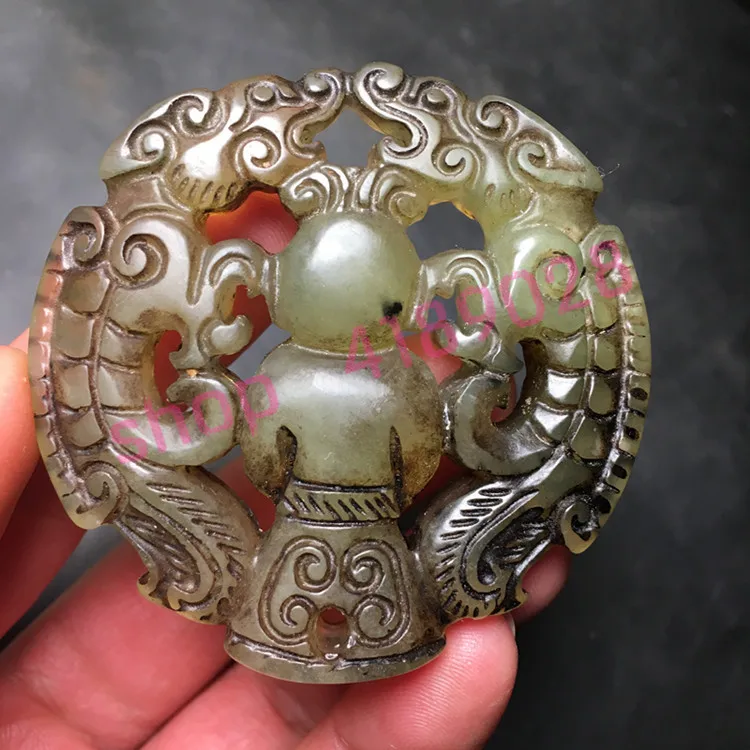 

Ancient ancient jade, Xiuyu, ancient character jade plate, antique collection