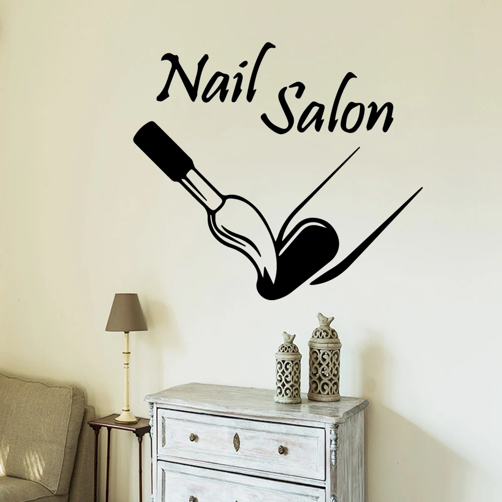 

Creative Nail Salon Manicure Wall Sticker Vinyl Decor For Girl Bedroom Beauty Salon Decoration Decal Removable Wallpaper