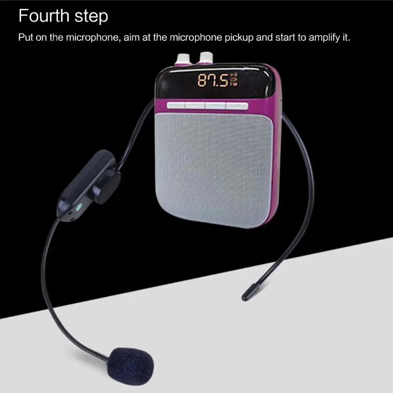 Портативный FM беспроводной микрофон гарнитура радио Мегафон Для гида Обучающие