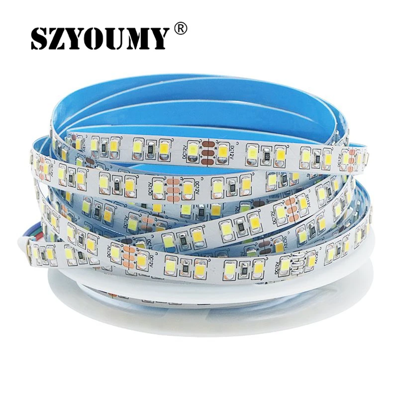 SZYOUMY DC12V двойная белая цветная светодиодная лента 2835 SMD 120LED/m WW/CW CCT Светодиодная с