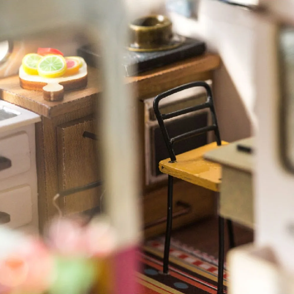 Robotime сделай сам счастливый дом с мебелью миниатюрный деревянный кукольный для