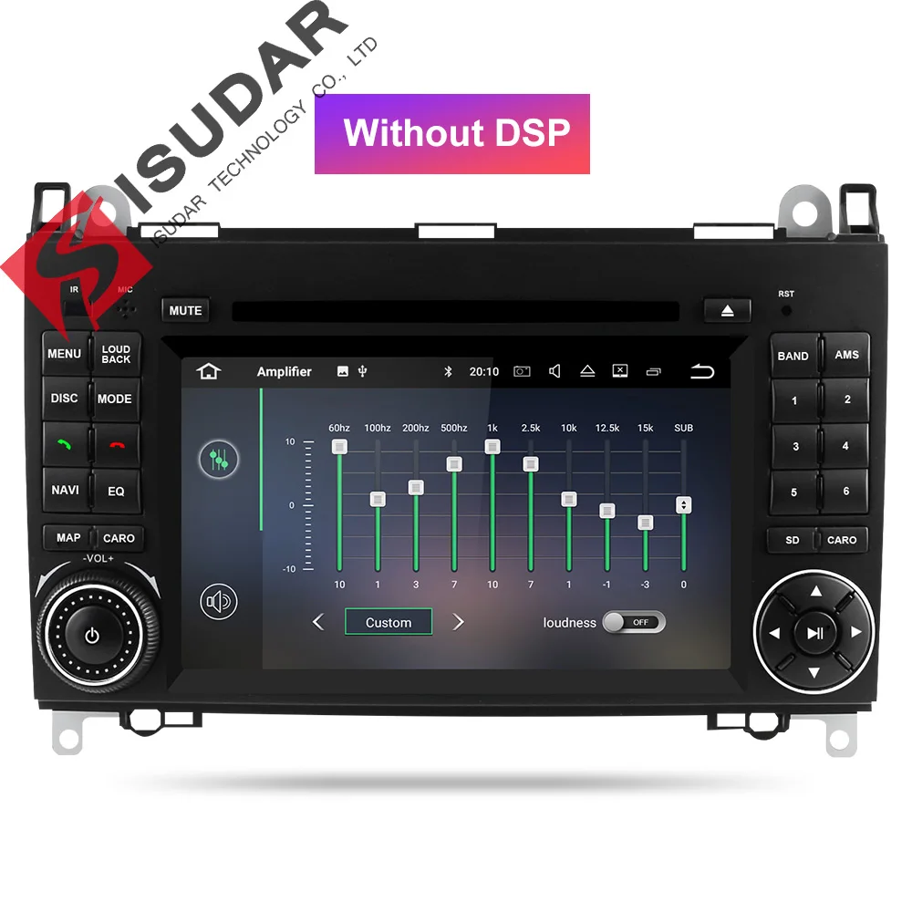 Isudar 2 Din Авто Радио Android 9 для Mercedes/Benz/Sprinter/B200/B-class/W245/B170/W169 Автомобильный мультимедийный видео DVD плеер gps DVR - Цвет: Without DSP