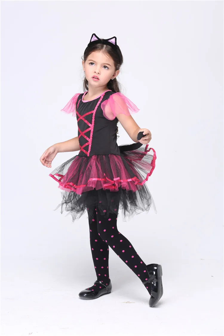 Популярное милое причудливое платье в виде кошки на Хэллоуин детвечерние НКА