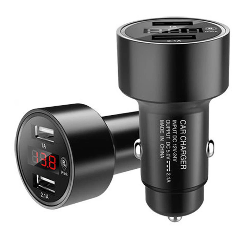 black Автомобильное USB зарядное устройство gps трекер локатор с позиционированием для поиска автомобиля двойное устройство вольтметр калибровочный дисплей прикуриватель - Название цвета: black