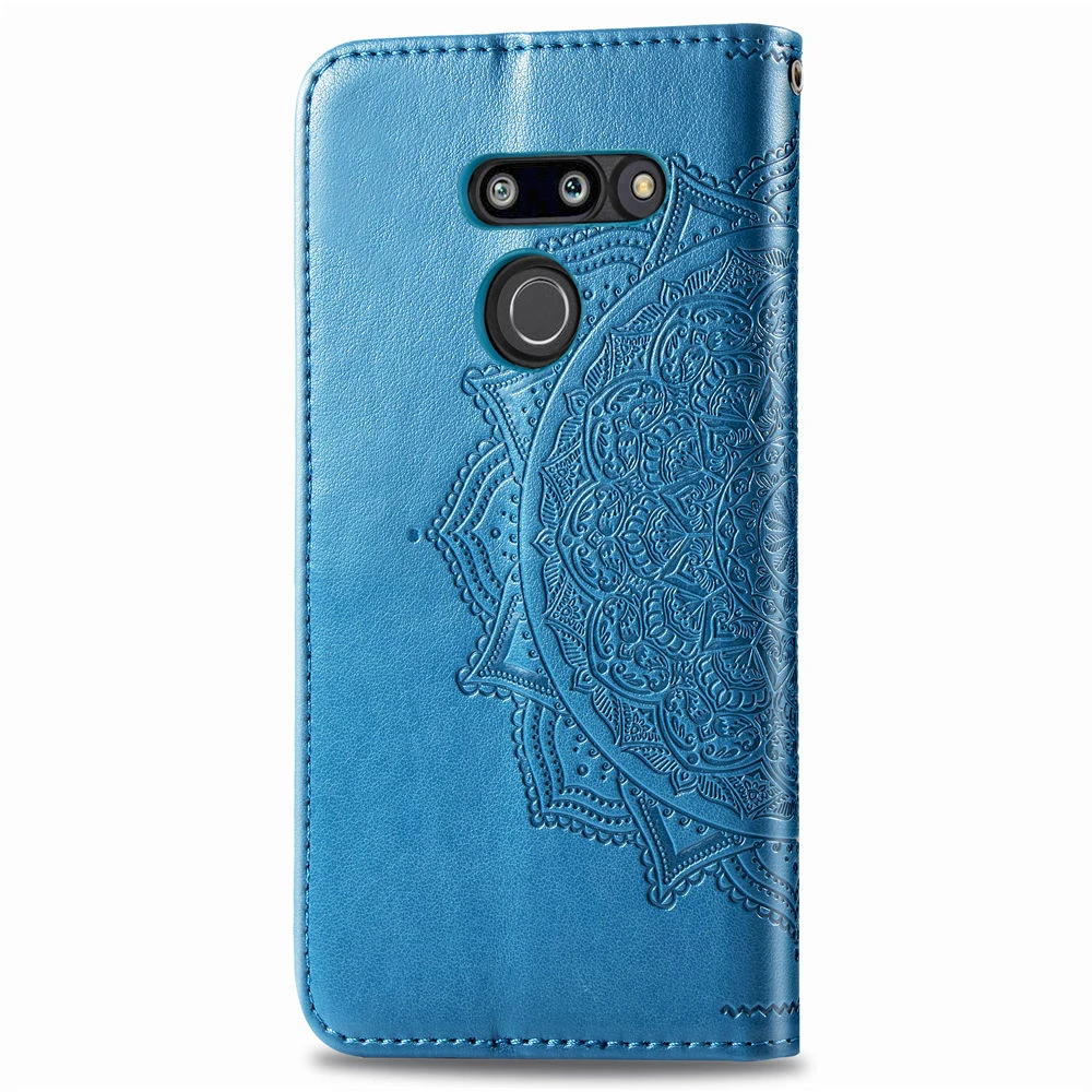 Роскошный 3D цветок дурмана кожаный чехол-кошелек для телефона LG G8 ThinQ Чехлы PU