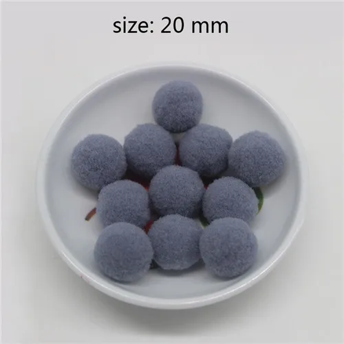 color24 gray 80 шт. 20 мм розовый красный белый синий фиолетовый желтый черный помпоны плюшевый шар DIY ремесла свадебная одежда украшения одежды аксессуары - Цвет: color24 gray