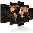 Черно-Золотая Картина на холсте карты мира, настенные картины, скандинавские постеры и принты, картины для гостиной, Современный домашний декор