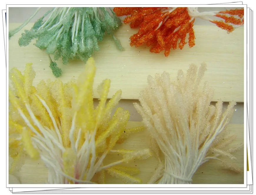 Бесплатная доставка Двойные наконечники 22 цвета стеклянные тычинки для