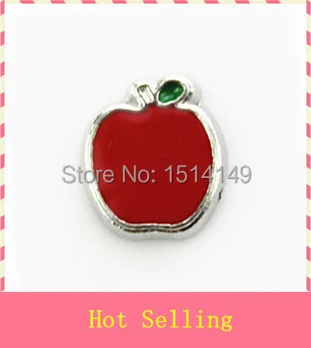 

Хит продаж, плавающие Амулеты с красным яблоком, живые стеклянные плавающие медальоны, медальоны с памятью