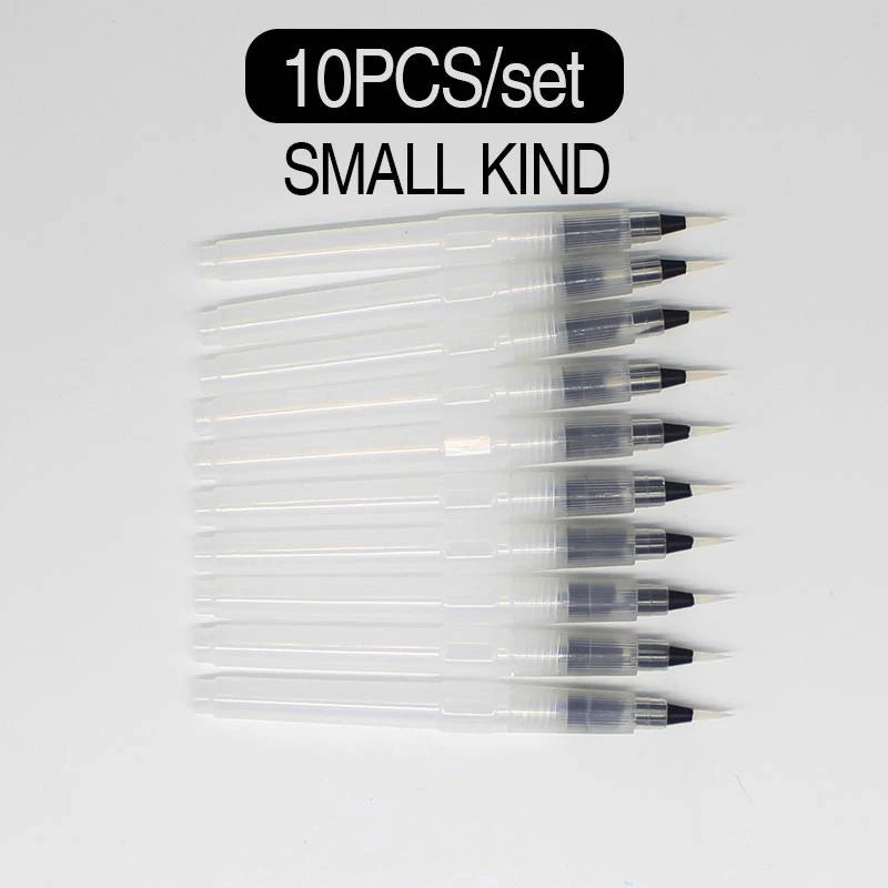 SMALL 10PCS SET 10 шт./компл. многоразового использования воды Краски щетка с мягкой головкой для самостоятельного увлажнения ручка каллиграфия рисунок товары для рукоделия - Цвет: SMALL 10PCS SET