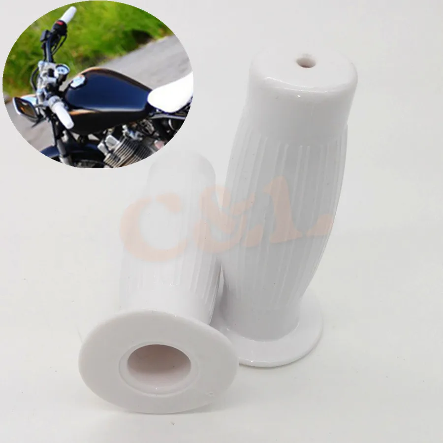 Белый мотоциклетный велосипед 7/8 дюйма резиновая ручка в стиле ретро для Harley Dyna