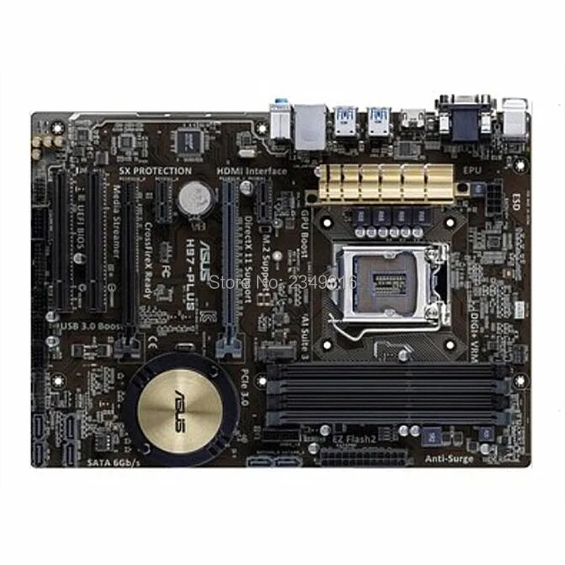 Для ASUS H97-PLUS оригинальная материнская плата разъем LGA 1150 DDR3 H97 SATA3 USB3.0 рабочего