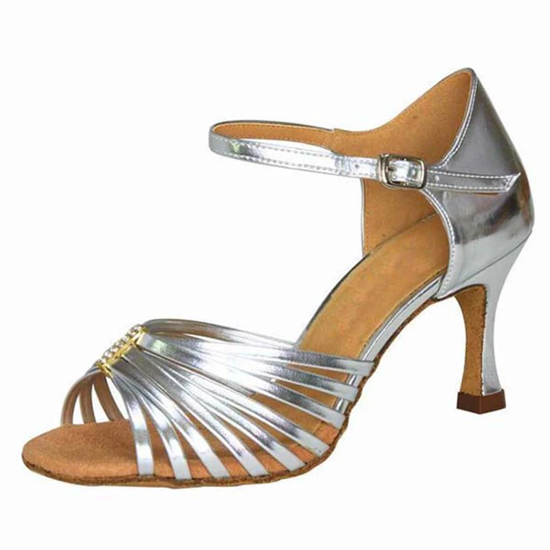 Цвет хаки коричневый черный серебристый размеры США 4 12 Zapatos De Baile высота каблука 7