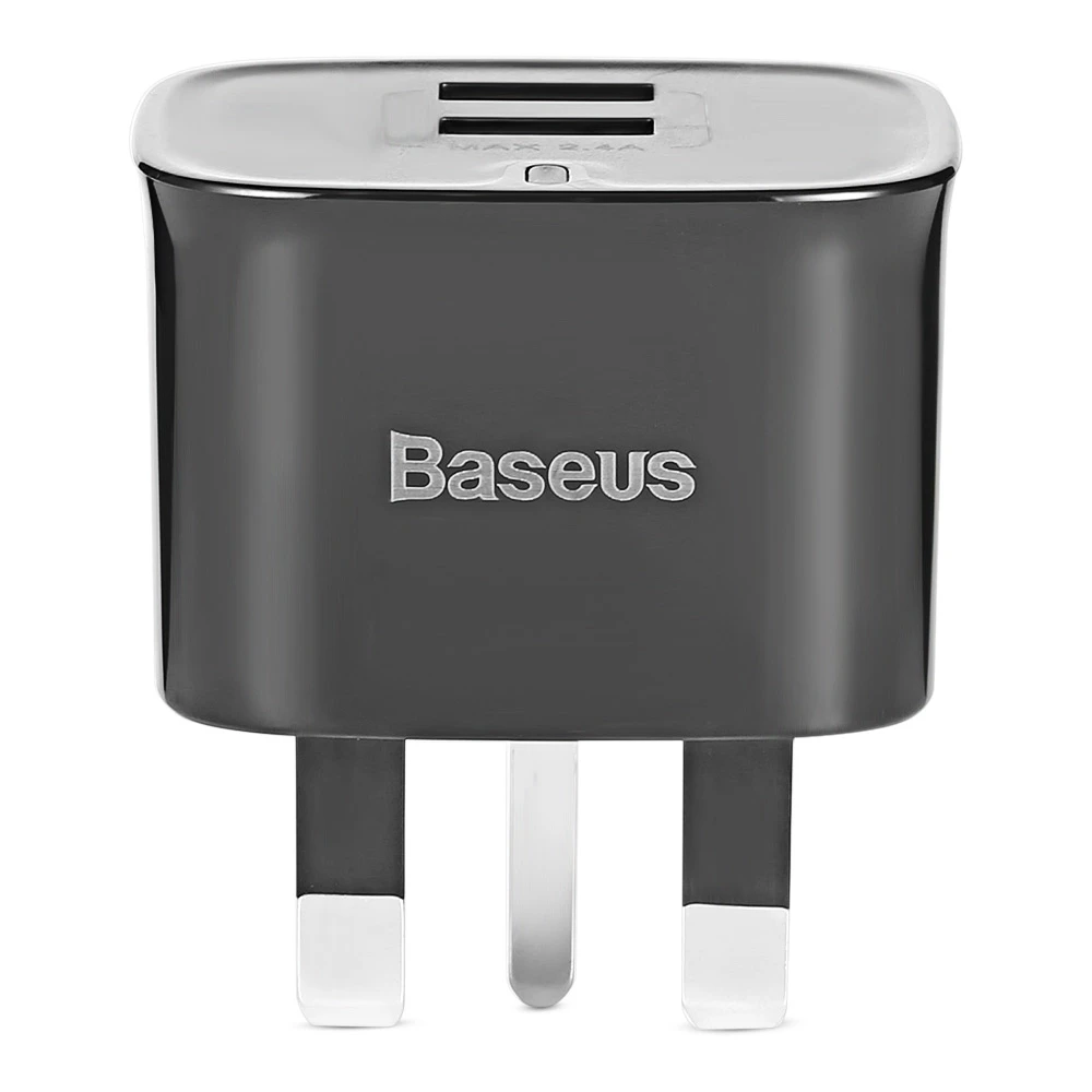 BASEUS фунзи Dual USB 2.4a Smart Travel Зарядное устройство Великобритании Подключите смартфон