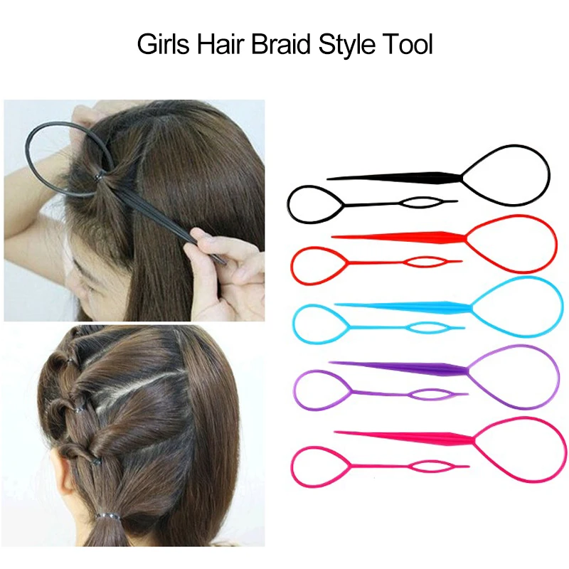 Пластиковый инструмент для укладки волос Hair Loop Ponytail Bun Maker Clip Braid Accessories для причесок женщин.