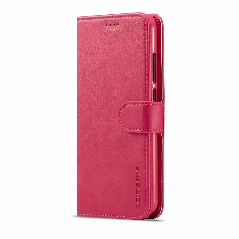 Rose Red Чехлы для Xiaomi Redmi Note 7 Pro, роскошный чехол с магнитной застежкой, Простой деловой кошелек, кожаный чехол для телефона Redmi Note 7, чехол - Цвет: Rose Red