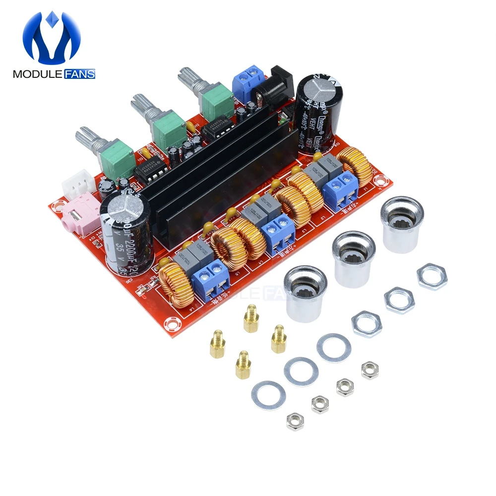 TPA3116 TPA3116D2 2x50 Вт 2*50 Вт, 50 Вт, ручная сборка кабель x 2+ кабель 100 Вт 2,1 3 канальный цифровой сабвуфер Мощность аудио усилитель доска модуль DC 12 V-24 V