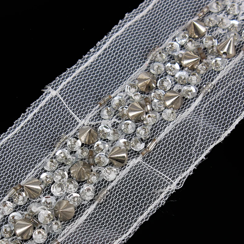 5 ярдов плетеный из бисера отделка блестками и заклепками кружевная лента для