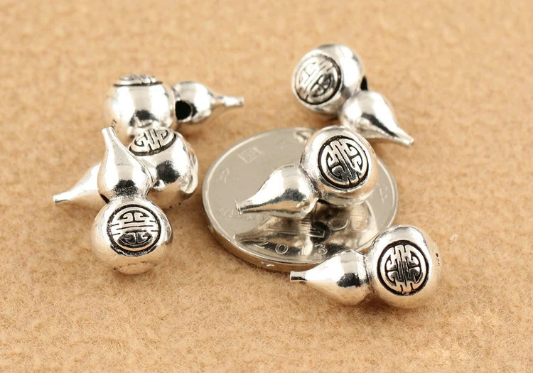 

100% 925 Silver Gourd Bead Small Thai Silver Gourd Bead Charm Good Luck Beads DIY Jewelry Accessories Jewelry Findings