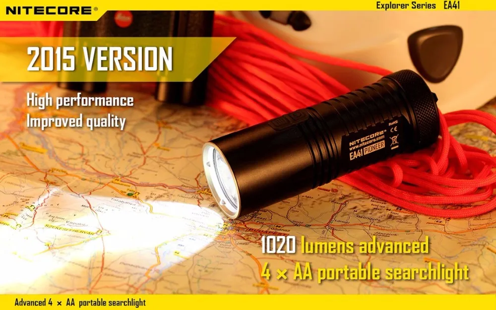 Аккумуляторный Фонарь NITECORE EA41 EA41W CREE XM-L2 U2 светодиодный Макс. 1020 люмен расстояние луча 335 м водонепроницаемый фонарь