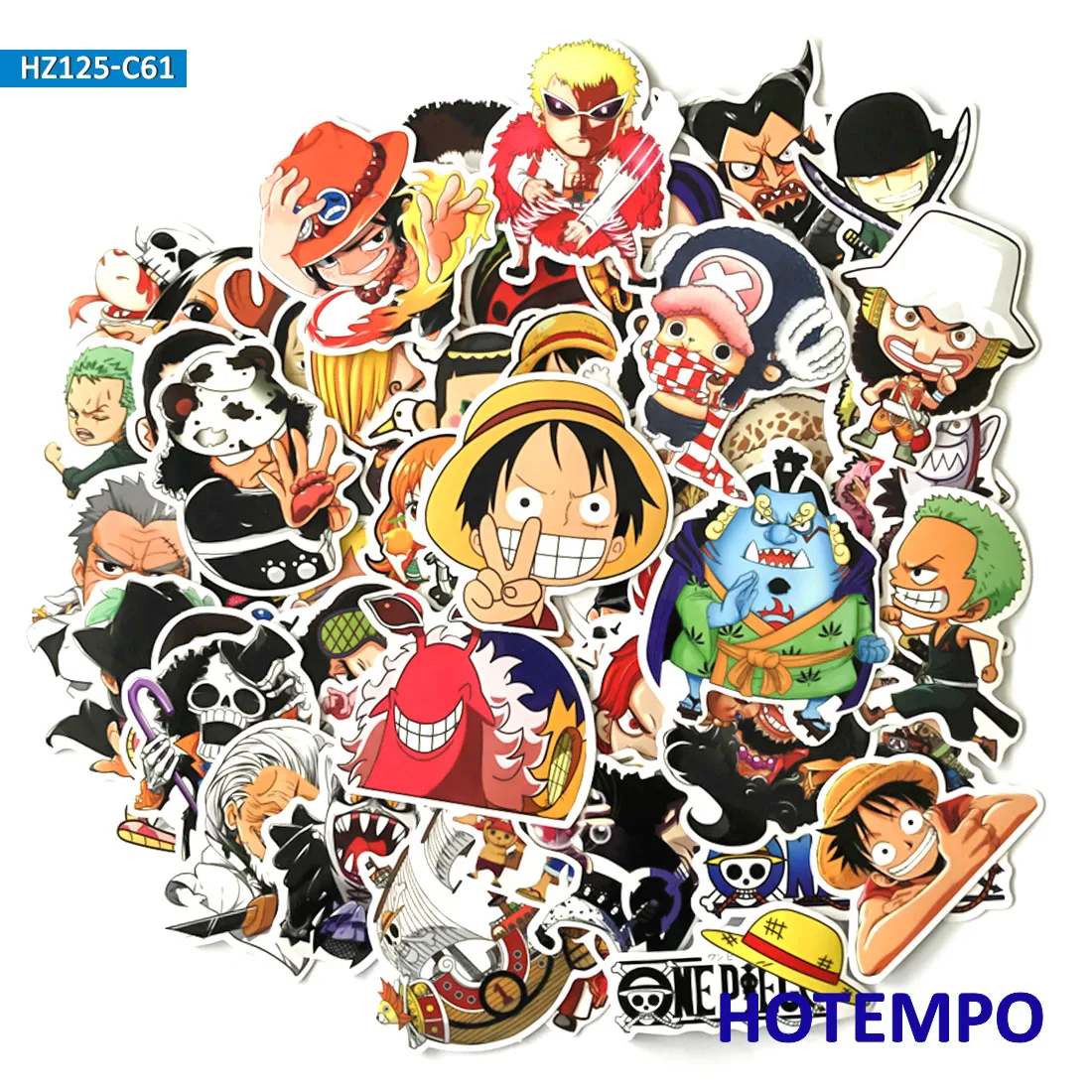 60 шт. one piece tv аниме мультфильм наклейки для мобильного телефона ноутбука багаж гитары чехол скейтборд фиксированная передача велосипед наклейка наклейки