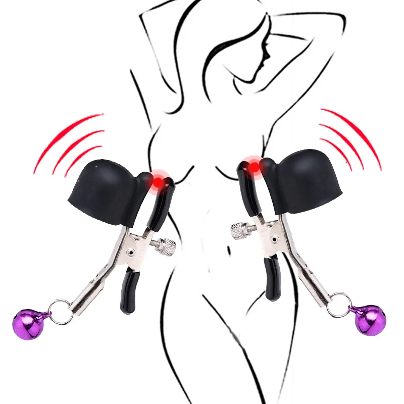 Металлические вибрирующие зажимы для сосков женская игрушка стимулятор вагины