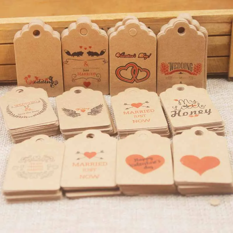 Wholesale1000pcs5 * 3 см Сделай Сам бумажные свадебные бирки карты Винтаж ремесло День