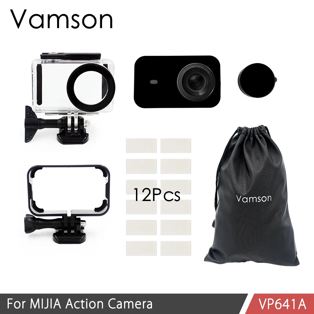 Vamson для Xiaomi mijia 4k водонепроницаемый чехол для дайвинга защитный корпус чехол для камеры 4K корпус для экшн-камеры набор веревки безопасности VP641 - Цвет: VP641A