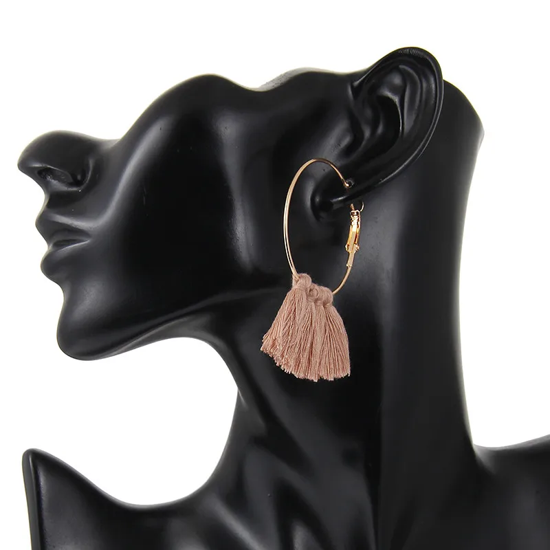 Горячая Распродажа круглые серьги с кисточками ювелирные изделия Модные женские