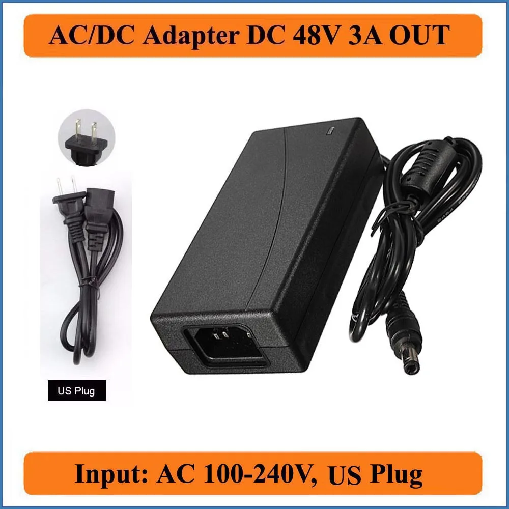 48V 3A штепсельная вилка американского стандарта AC DC адаптер переменного тока 110V/220V