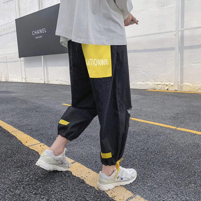 Новинка 2019 года сезон осень повседневные брюки в японском стиле с принтом виде