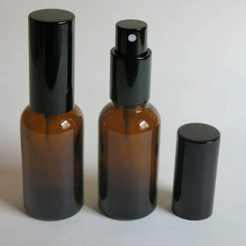 Оптовая продажа 50 шт. 30 мл янтарная Стекло бутылка с парфюмный распылитель пустая