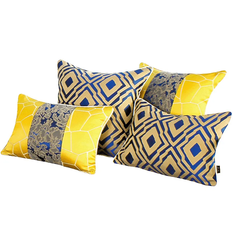 Роскошная текстура алмаза наволочка для подушки синие Cojines Decorativos Para диван