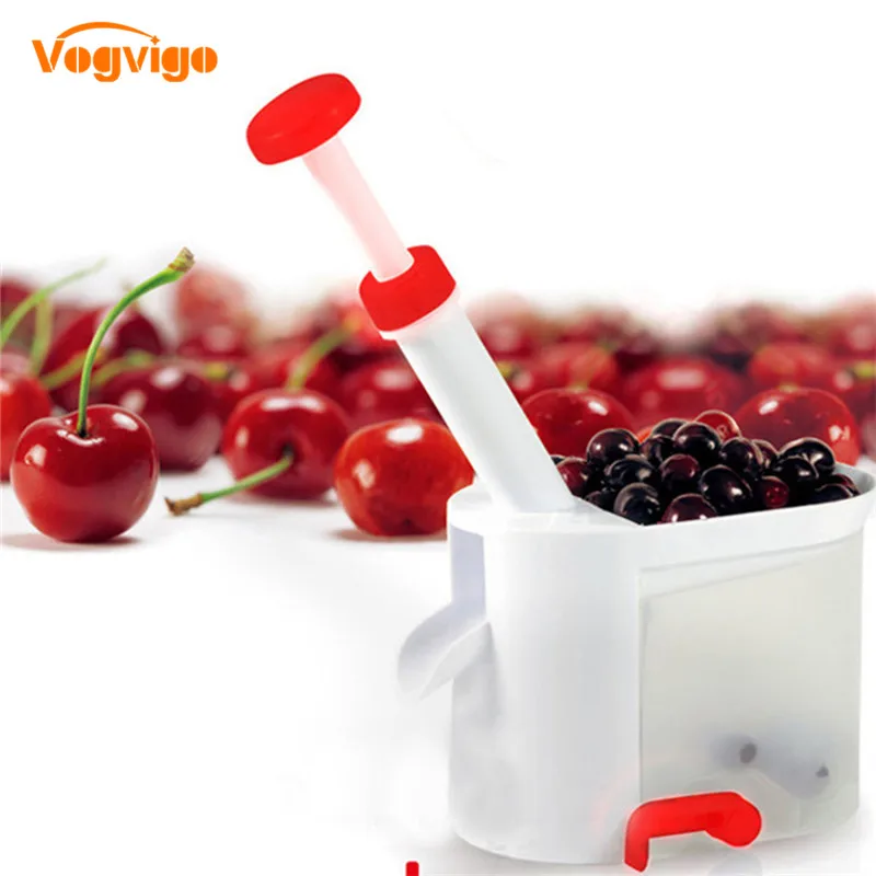 VOGVIGO Cherry фрукты приспособление для удаления косточек Cherry Pitter выбора с Пластик контейнер Новинка простой кухонный инструмент Аксессуары